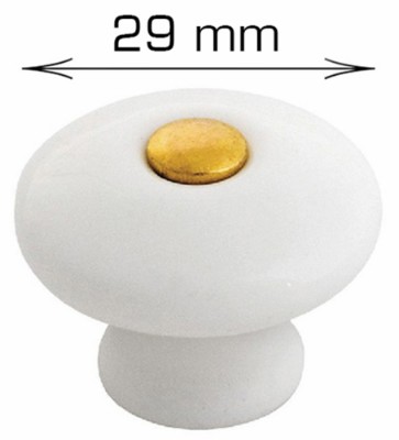 Porcelænknop - guld center - Ø29 mm.